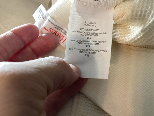 MUJER NUEVO SIN ETIQUETAS HANES ORIGINALES TEJIDO GOFRE TEJIDO SALÓN JOGGERS, TALLA 2xl - Imagen 12 de 12
