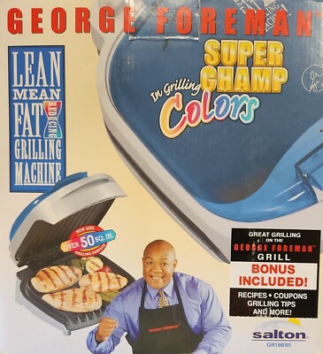 GEORGE FOREMAN グリル NOS George Foreman Super Champ Grill, in BLUE, GR187WI | eBay