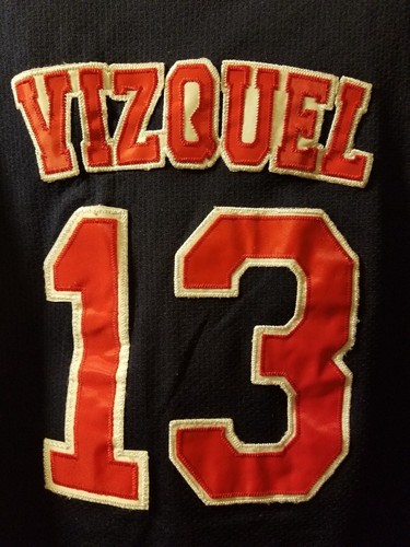 VTG Omar Vizquel Cleveland Indians Jersey Youth L Leones del Caracas Little O - Picture 2 of 6