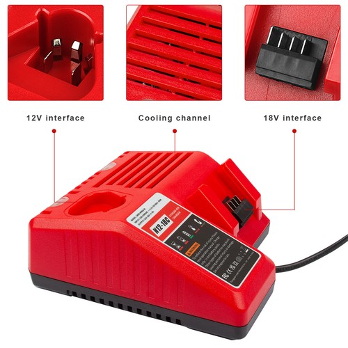 BATTERY FOR MILWAUKEE FOR M18 12.0AH 8.0AH 6.0AH 18V CAPACITY CHARGER 48-11-1850 - Picture 54 of 57