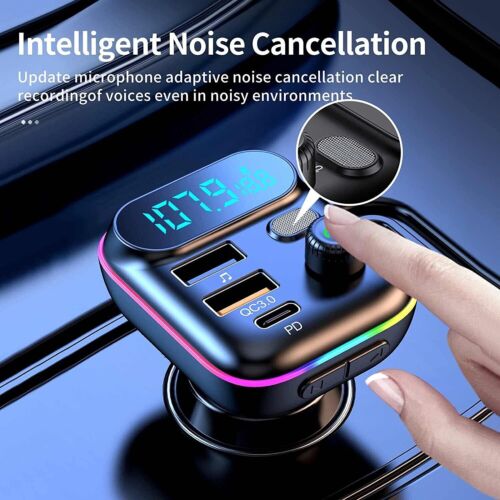 Bluetooth5.0 Car Adapter FM Transmitter USB AUX Radio Handsfree MP3 Music Player - Picture 5 of 18