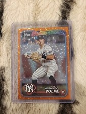 Anthony Volpe 2024 Topps Series 1 Orange Refractor Numbered 223/299