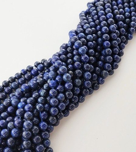 Lapis Lazuli Beads Blue Gemstone Natural Smooth round Stone 4Mm 6Mm 8Mm 10Mm - Picture 2 of 16