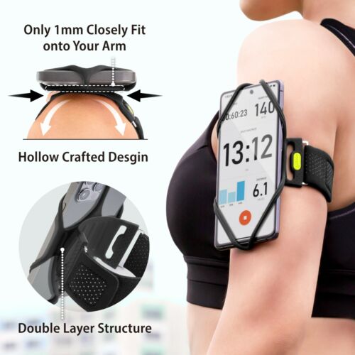 BONE Phone Armband, Running Phone Holder, Universal Cell Phone Size 4.7-7.2"-S - Picture 3 of 8