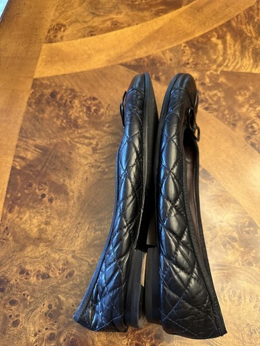 CHANEL Authentic Black Aged Calfskin Quilted Ballerina Flats size 40 ITALY - Picture 3 of 12