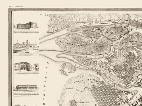 Historic Map - Saint Petersburg Russia Plan - Meyer 1844 - 30.72 x 23 - Picture 2 of 20