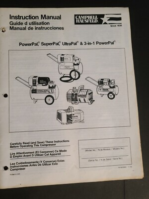 #ad Campbell Hausfield Superpal Powerpal Ultrapal amp; 3 In 1 Owners Manual $14.00