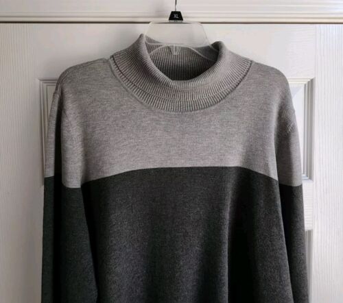 NWOT Super Soft CALVIN KLEIN Fine Gauge Knit Turtleneck Sweater Sz 1X Colorblock - Picture 3 of 13