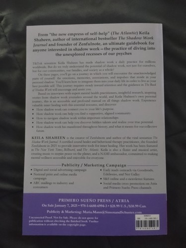 New The Book Of Shadow Work Keila Shaheen ARC 1/2025 Uncorrected Proof Self Help - Picture 2 of 3
