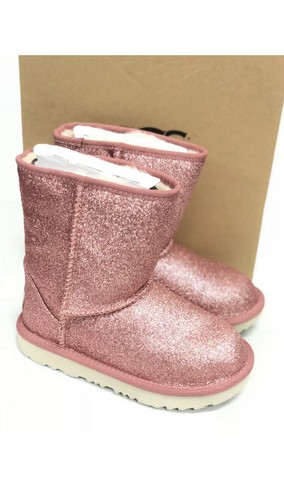 UGG MÄDCHEN KLEINKIND KINDER CLASSIC SHORT II GLITZER ROSA STIEFEL  - Bild 8 von 8