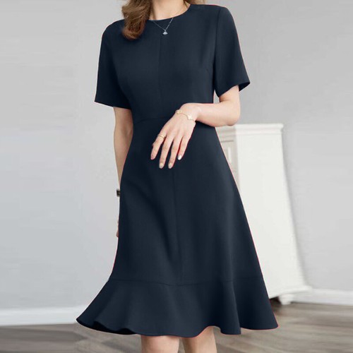 ZANZEA Women O-Neck Short Sleeve Summer Ruffled Hem Sundress Party Mini Dress - Picture 5 of 12