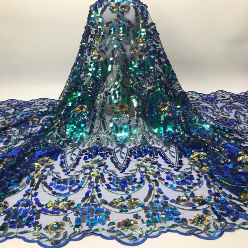 5yards Glitter Sequin Lace Tulle Fabric Sheer Mesh Sewing Material Dress Wedding - Picture 6 of 13