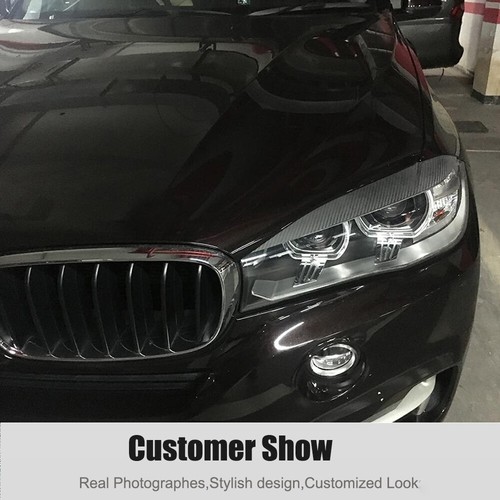 Kohlefaser Frontscheinwerfer Augenbrauen Augenlid Abdeckung für BMW X5 F15 X6 F16 2014-18 - Bild 6 von 12