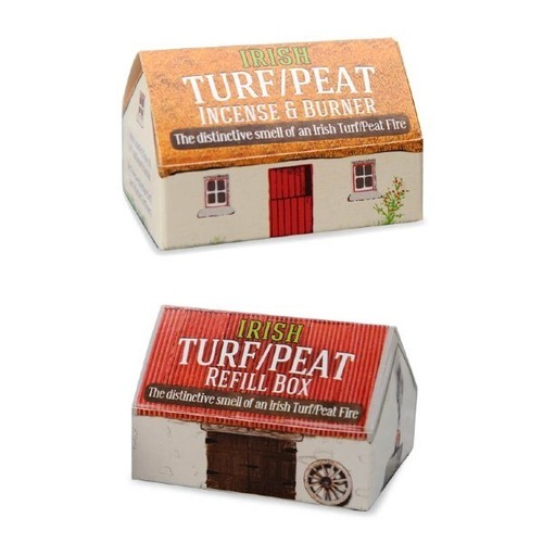 Irish Turf Peat Incense Stone Burner Refill Set Boxed Novelty St Patrick's Gift