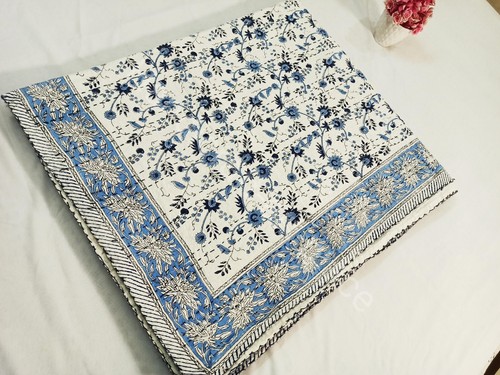 Handmade Kantha Block Print King Size Bedspread Cotton Kantha Quilt Throw - Picture 7 of 9