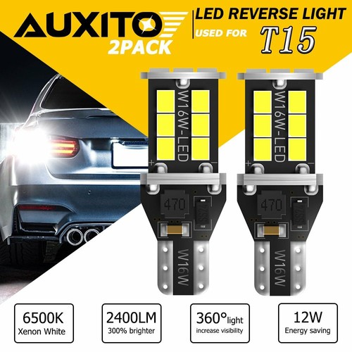 AUXITO 921 T15 912 904 906 916 LED Backup Reverse Light Bulb White Bright 6500K - Picture 1 of 12