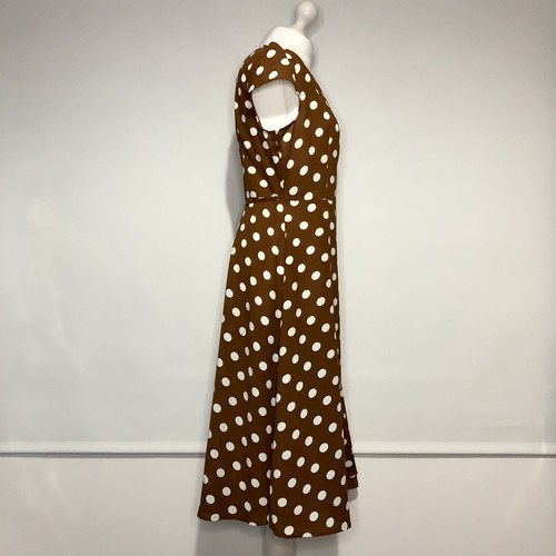 Boohoo Terracotta Boutique Olivia Polka Dot Wrap Dress - UK Size 14 - Picture 4 of 17