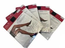 5 PAIR PANTYHOSE - BEAUTE' CLASSIQUE  SIZE QUEEN 1 BLACK COLOR CONTROL TOP