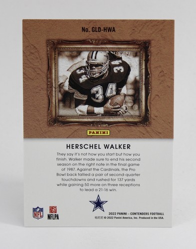 Herschel Walker - 2022 Panini Contenders - Gladiators Emerald #GLD-HWA Cowboys - Picture 2 of 2