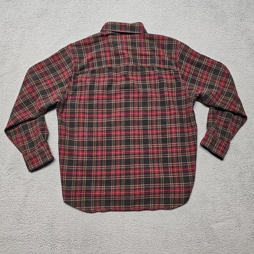 Eddie Bauer The Fireside Shirt Mens Medium Wool Blend Flannel Red Green Plaid - Picture 8 of 19