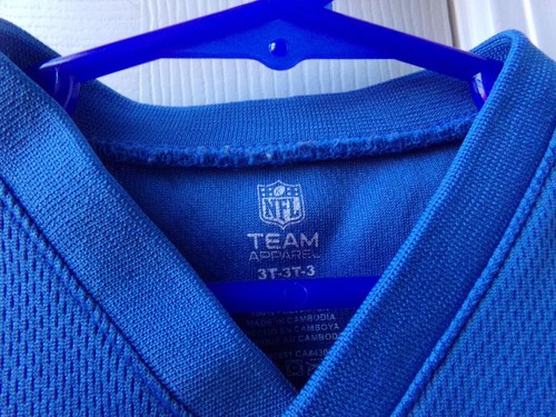 FLAWS Boys DETROIT LIONS NFL BLUE WHITE LOGO JERSEY STYLE Mesh Shirt Size 3T - Picture 5 of 20
