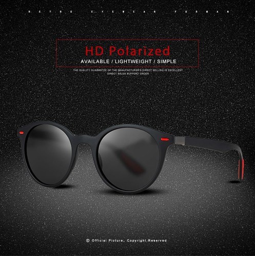 Sun Glasses Polarized Coating Mirror Driving Sunglasses Round Eyewear uv400 - Picture 12 of 16