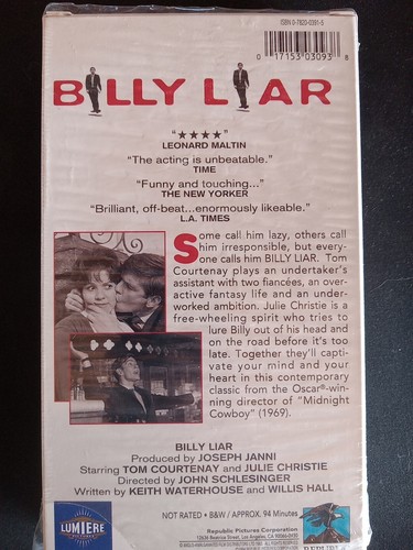 Rare Billy Liar 1994 VHS Tom Courtenay Julie Christie - Imagen 2 de 4