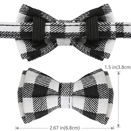 Cat Collar Breakaway with Bells,Cute Cat Bow Tie,1 Pack Safety Kitten Black - Picture 4 of 6