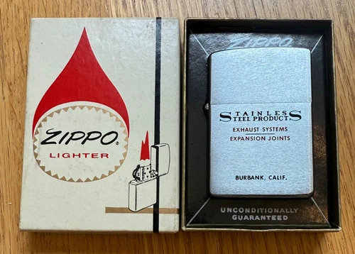 VINTAGE 1961 ZIPPO LIGHTER STAINLESS STEEL PRODUCTS NEVER USED IN BOX