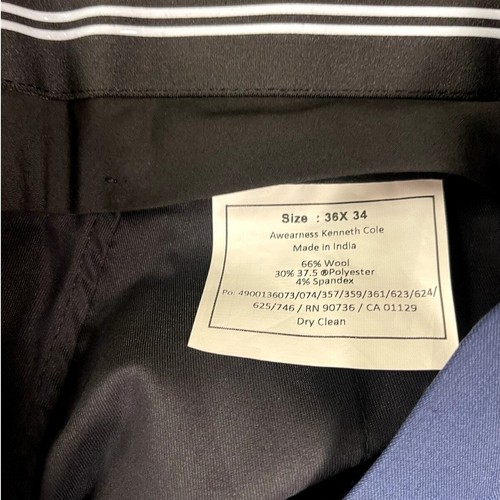 Awearness Kenneth Cole Men's Blue CHILLFLEX Slim Fit Suit Separates Pants - 36W - Picture 8 of 10