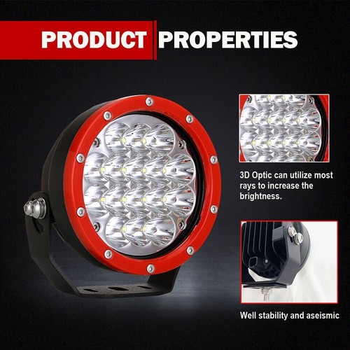Pair 5inch LED Driving Work Lights Spotlights lamp Offroad 4x4 Black Round - Picture 2 of 12