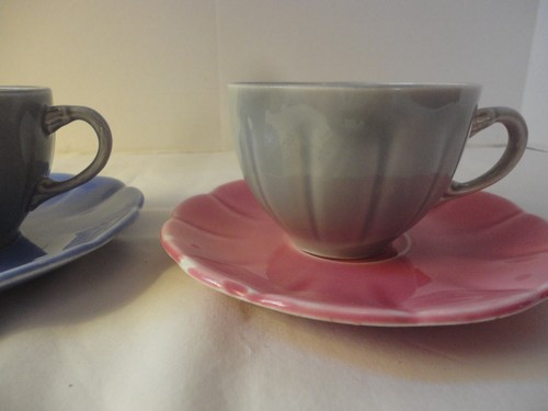 VINTAGE WS GEORGE PETALWARE Cups & Saucers Set of 2 - Picture 2 of 8