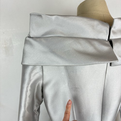 Teresa Ripoll Silver Dress UK 12 Mother Of The Bride MOTB Special Occasion Silk - Picture 9 of 24