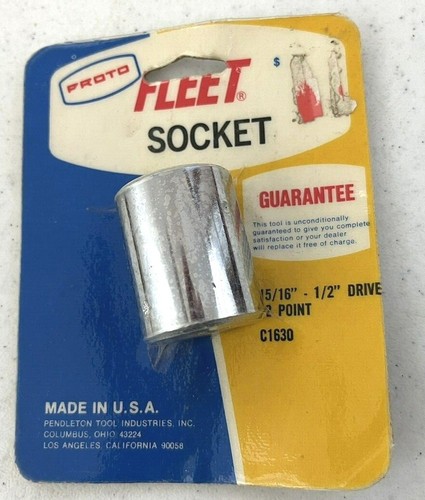 De colección~Enchufe Proto Fleet~Tamaño 15/16"~C1630~1/2" Drive~Hecho en EE. UU.~12 puntos~NUEVO DE STOCK - Imagen 4 de 5