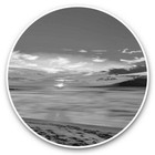 2 x Vinyl Stickers 25cm (bw) - Beach Sunset Holiday Sea Ocean Travel  #40783