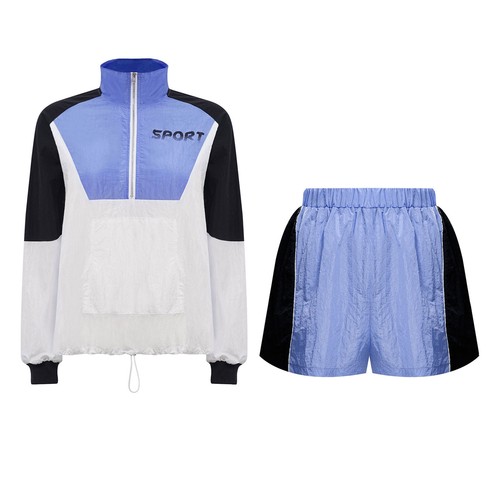 Damen Trainingsanzug Color Block Set Camping 2 Teile Sport Outfit Langarm Radfahren - Bild 11 von 79