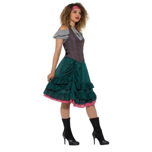 Deluxe Pirate Wench Costume, Multi-Coloured Costume Halloween Fancy Dress Medium - Picture 2 of 4
