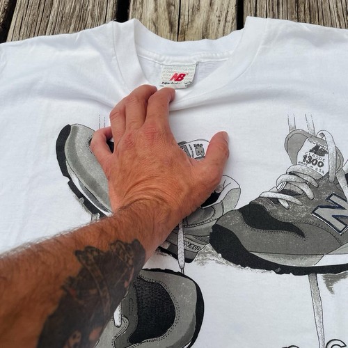 Vintage 90’s New Balance NB Shoes Running Logo Large Shirt 990s Classic Sneakers - Picture 6 of 7