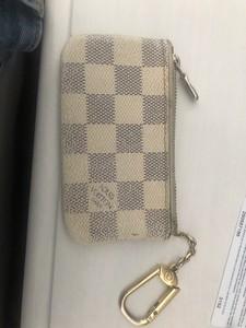 Authentic-LOUIS-VUITTON-Damier-Azur-Pochette-Cles-Key-Pouch-Coin-Holder-Wallet