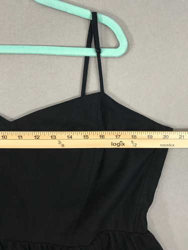 H&M Dress Women's XL Black Midi Sundress Sweetheart Spaghetti Straps Linen Blend - Picture 10 of 14