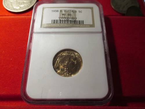 1938 D BUFFLAO NICKEL NGC MS 66