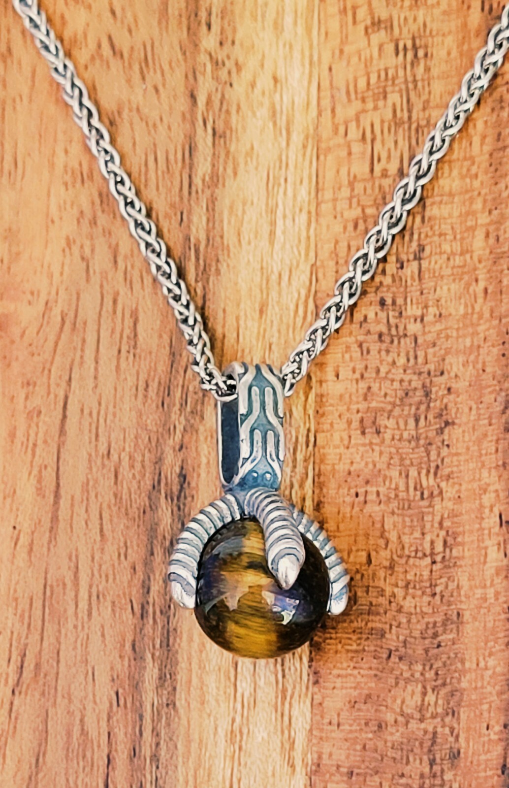 John Hardy Tiger's Eye Eagle Claw Talon on 20" Ja… - image 1