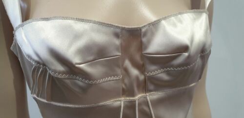 DOLCE & GABBANA Corsé Top Oro Pálido Brillo Sin Mangas Panelado Deshuesado 44 UK12 - Imagen 4 de 9