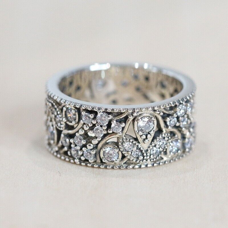 New Authentic Pandora Shimmering Leaves Ring 190965CZ Size New Authentic Pandora Shimmering Leaves Ring 190965CZ Size