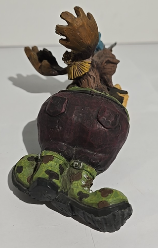 Elch ruht auf Baumstamm Jagd mit blauem Vogel Deko Jagd Elch Keramik - Bild 7 von 12