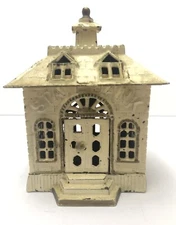 ANTIQUE C1900 KENTON MFG CO STATE BANK PAINTED CAST IRON STILL BANK