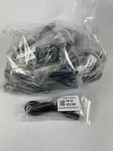 Lot of 35 OEM Dell DP/N 05120P 3-Prong 6ft Black AC Power Cord Cable - Brand New
