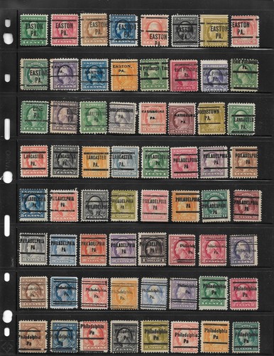 PA Precancels: Assorted Towns/Types; Washington/Franklin Issues; 108 Different
