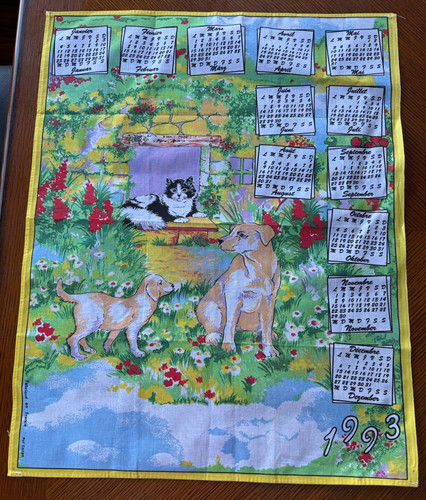 Vintage Menge 7 Französisch Kalender Leinen Geschirrtücher PLUS Rezept Handtuch ~ NIE BENUTZT ~ - Bild 9 von 19