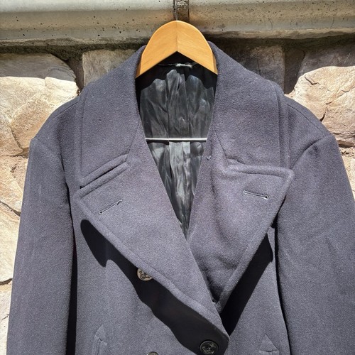 Vintage US Navy Peacoat Navy Wool Men’s Size 44 Double Breasted Military 60s - Picture 2 of 7